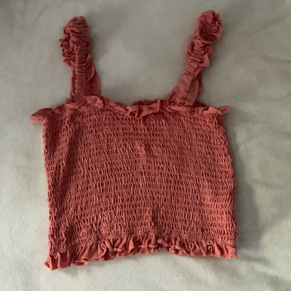 Pink Ruffle Crop Tank - Picture 1 of 2